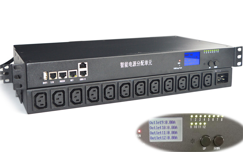智能PDU插座12位  C13輸出 C20輸入 1U 標準安裝